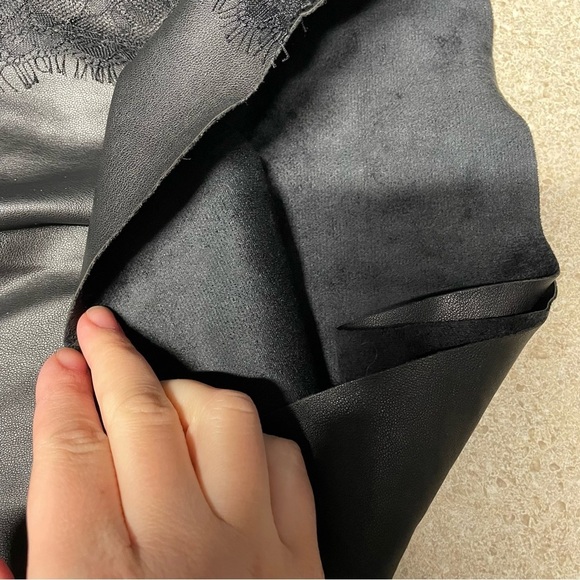 zara faux leather & lace slip dress black womens size xs - Picture 7 of 8